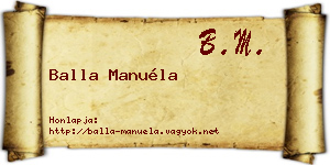 Balla Manuéla névjegykártya